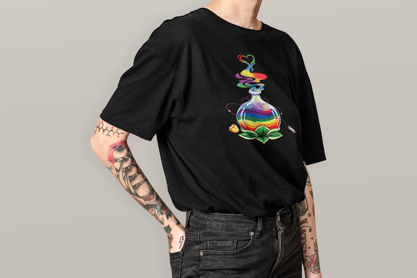 Round Neck T Shirt-Potion Bottle
